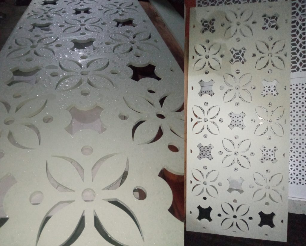 Jasa cutting pvc foarm dan laser cutting upvc board tebal 15 mili