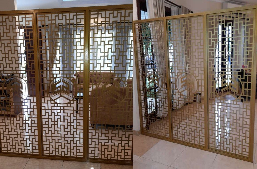 Harga Partisi Sekat Ruangan Plat Besi Frame Hollow Cutting