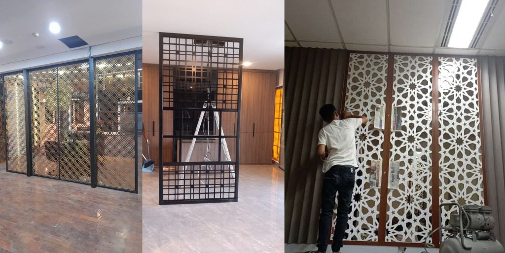 Harga pembuatan sekat partisi laser cutting